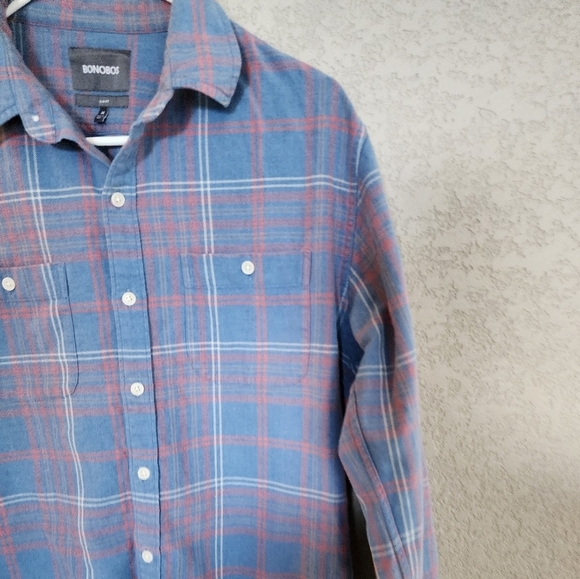 Bonobos Flannel style button down shirt size Medium Slim-fit - Picture 2 of 5